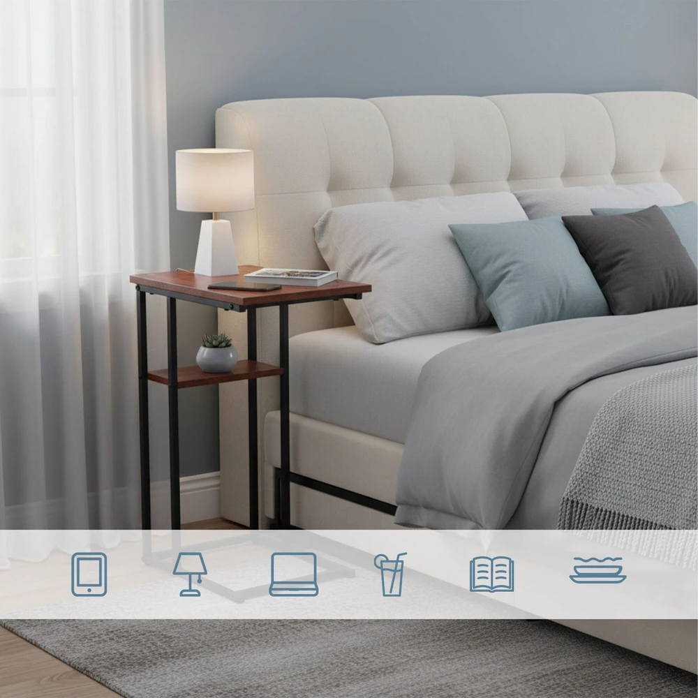 Relaxdays C staliukas su 2 lentynomis