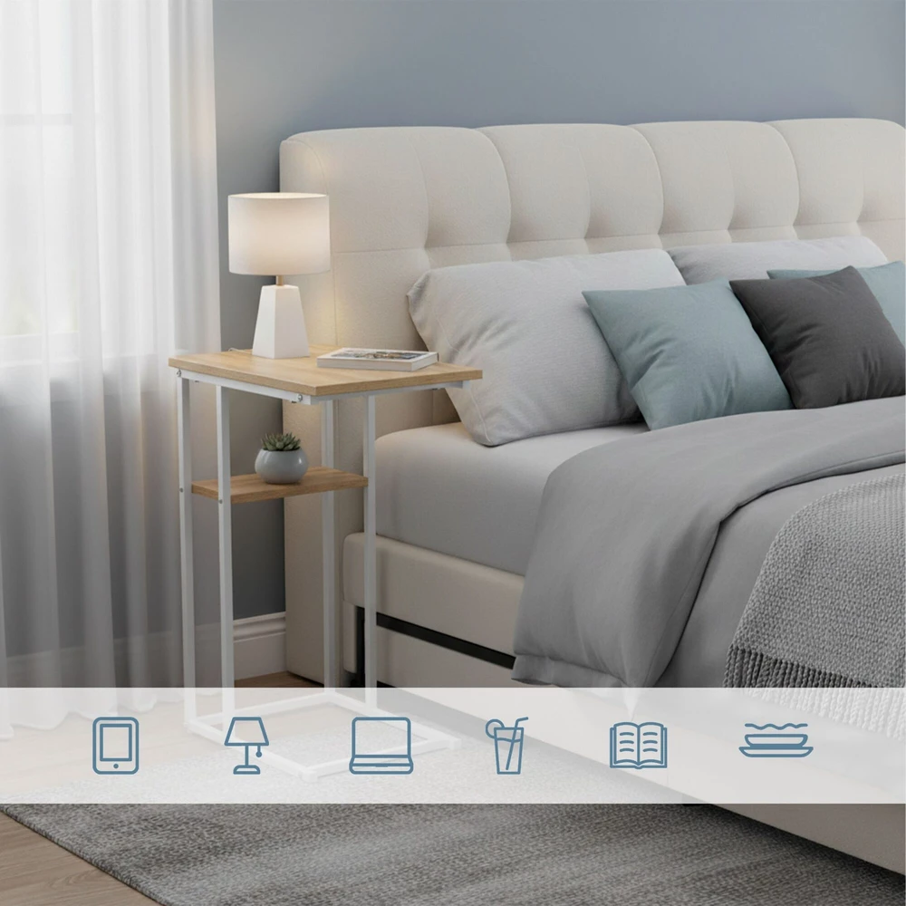 Relaxdays C formos staliukas su 2 lentynomis