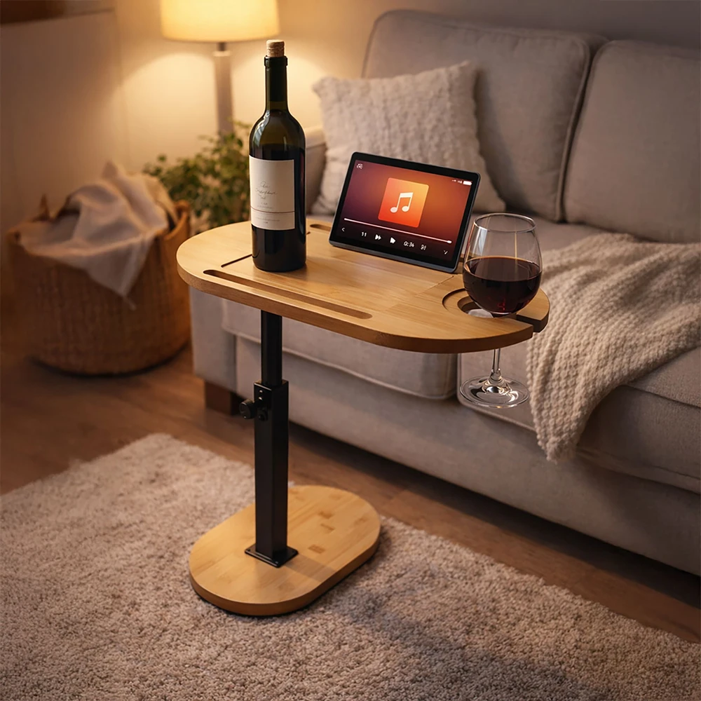 Relaxdays Reguliuojamo aukščio C formos staliukas
