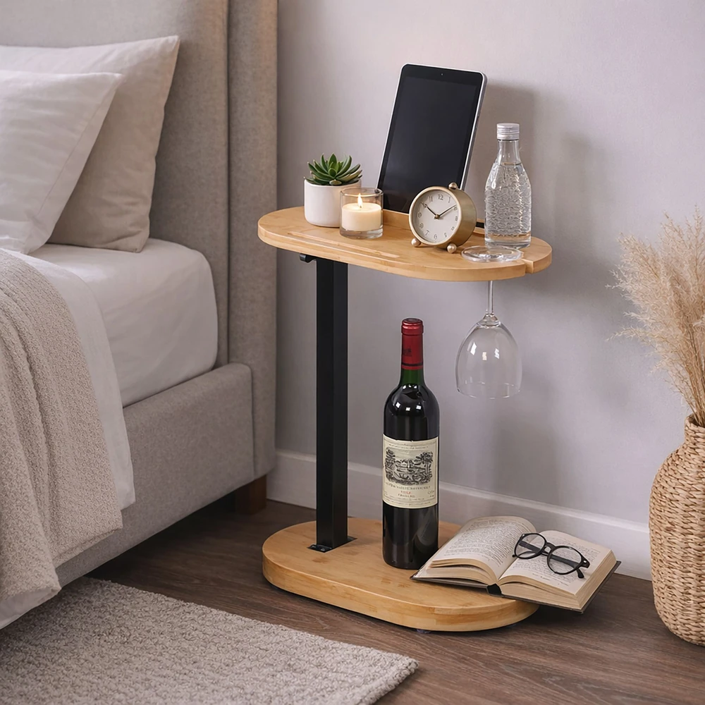 Relaxdays Reguliuojamo aukščio C formos staliukas
