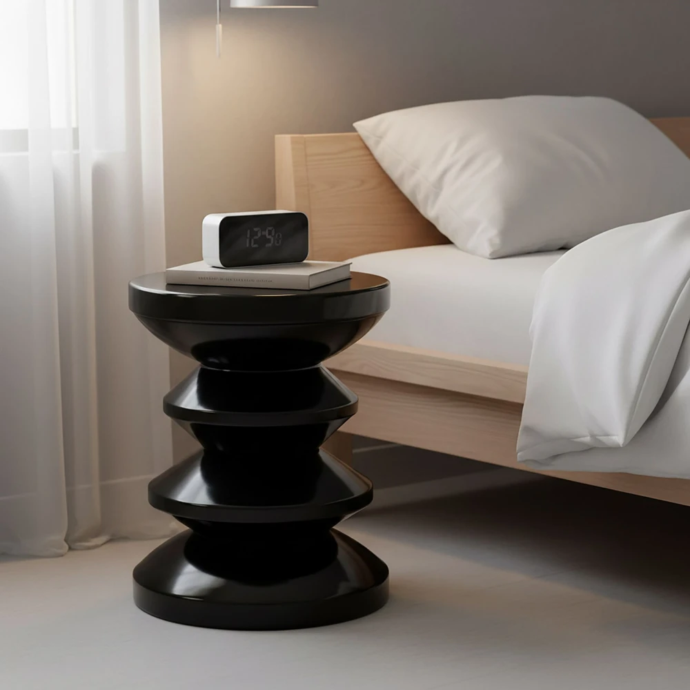 Relaxdays Šoninis staliukas ir taburetė Zigzag