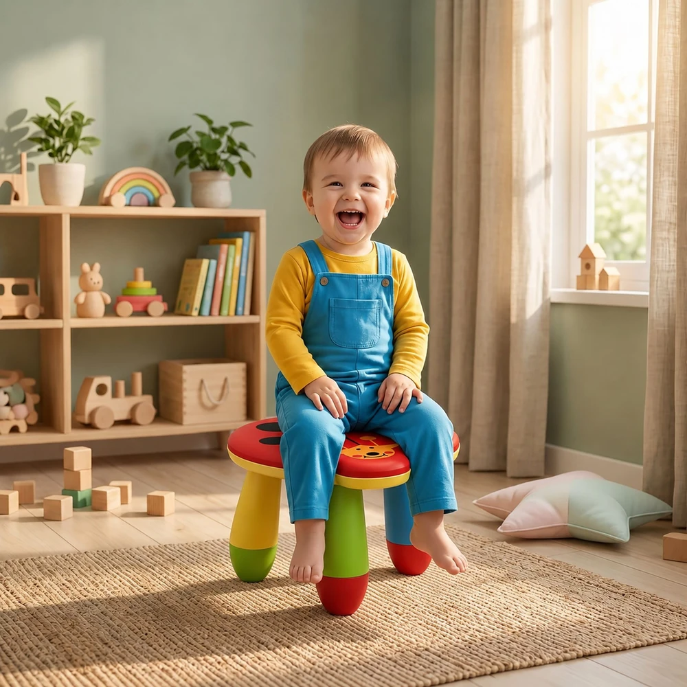 Relaxdays Spalvingas vaikų kėdutė, lengvai valomas
