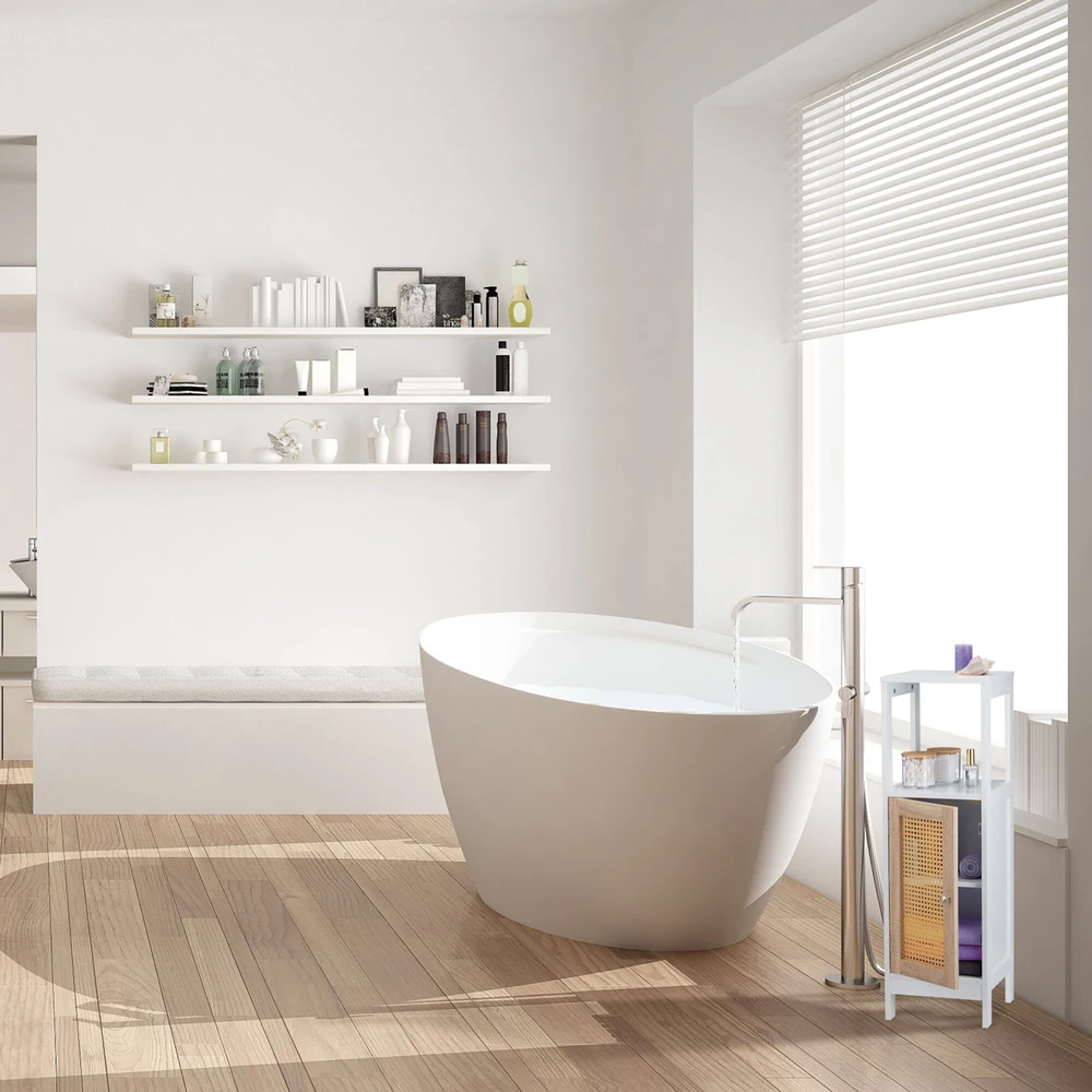 Relaxdays Spintelė su rotango imitacijos durelėmis ir 3 lentynomis