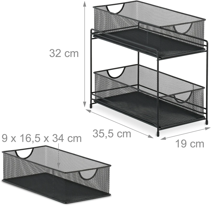 Relaxdays Spintelės organizatorius, metalas, 32x19x35.5 cm