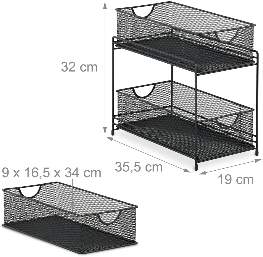 Relaxdays Spintelės organizatorius, metalas, 32x19x35.5 cm