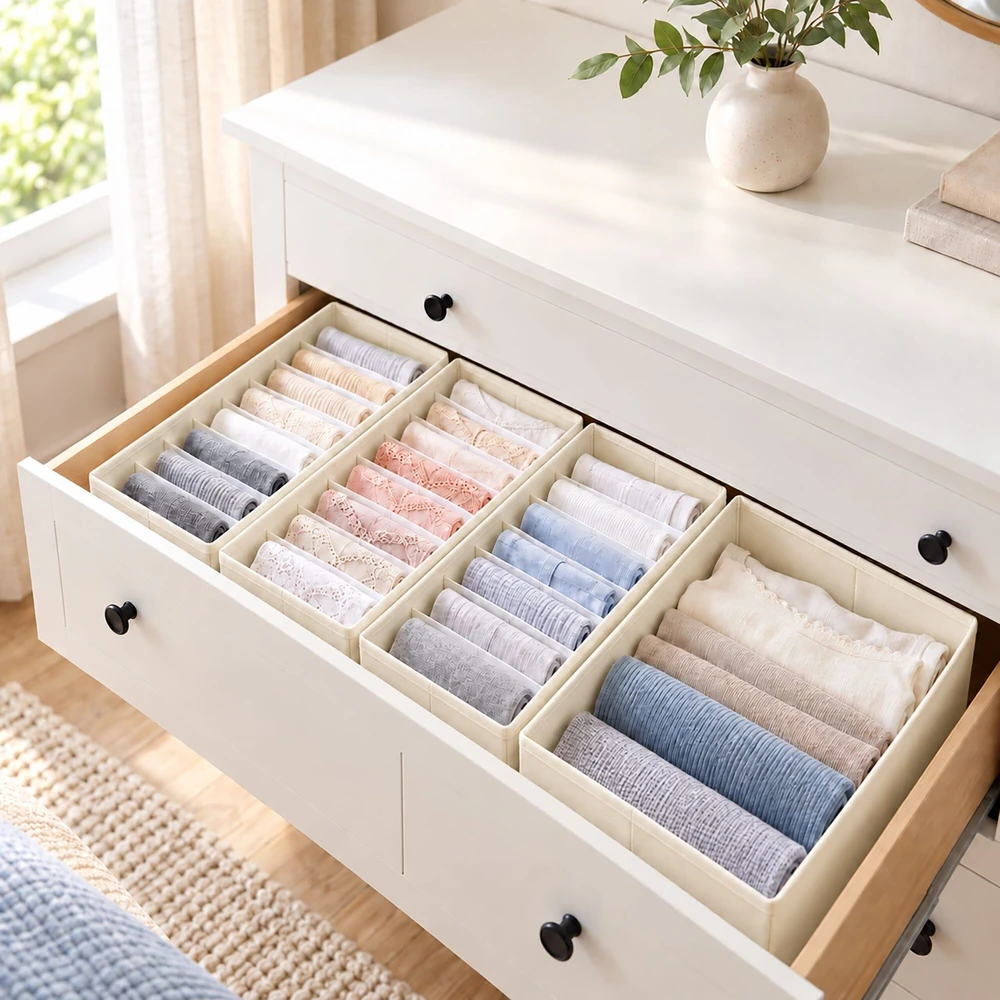 Relaxdays Stalčių organizatoriai, 8 dalių komplektas, iš neaustinės medžiagos