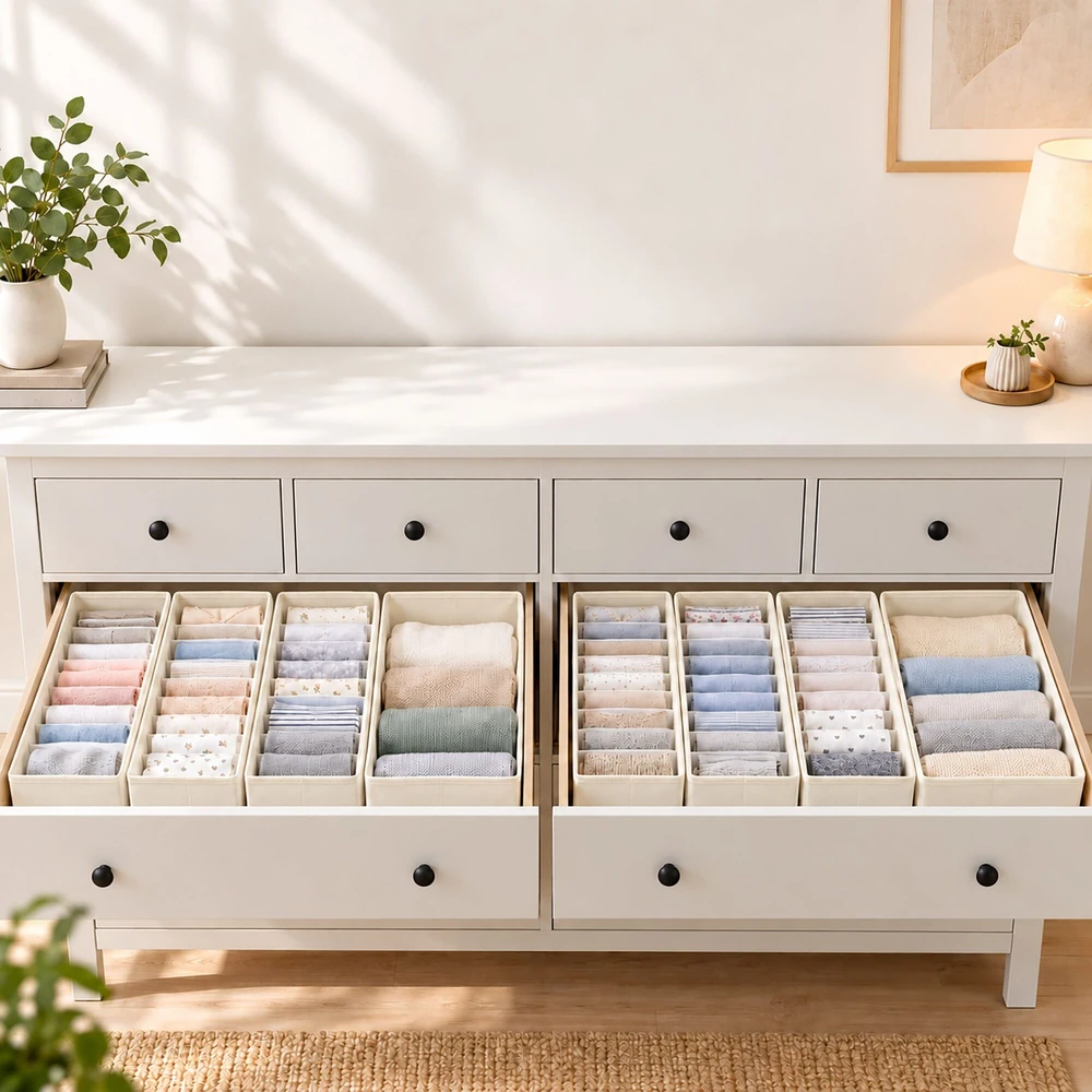 Relaxdays Stalčių organizatoriai, 8 dalių komplektas, iš neaustinės medžiagos