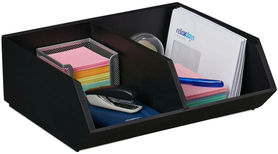 Relaxdays Sudedamas bambukinis stalo organizatorius
