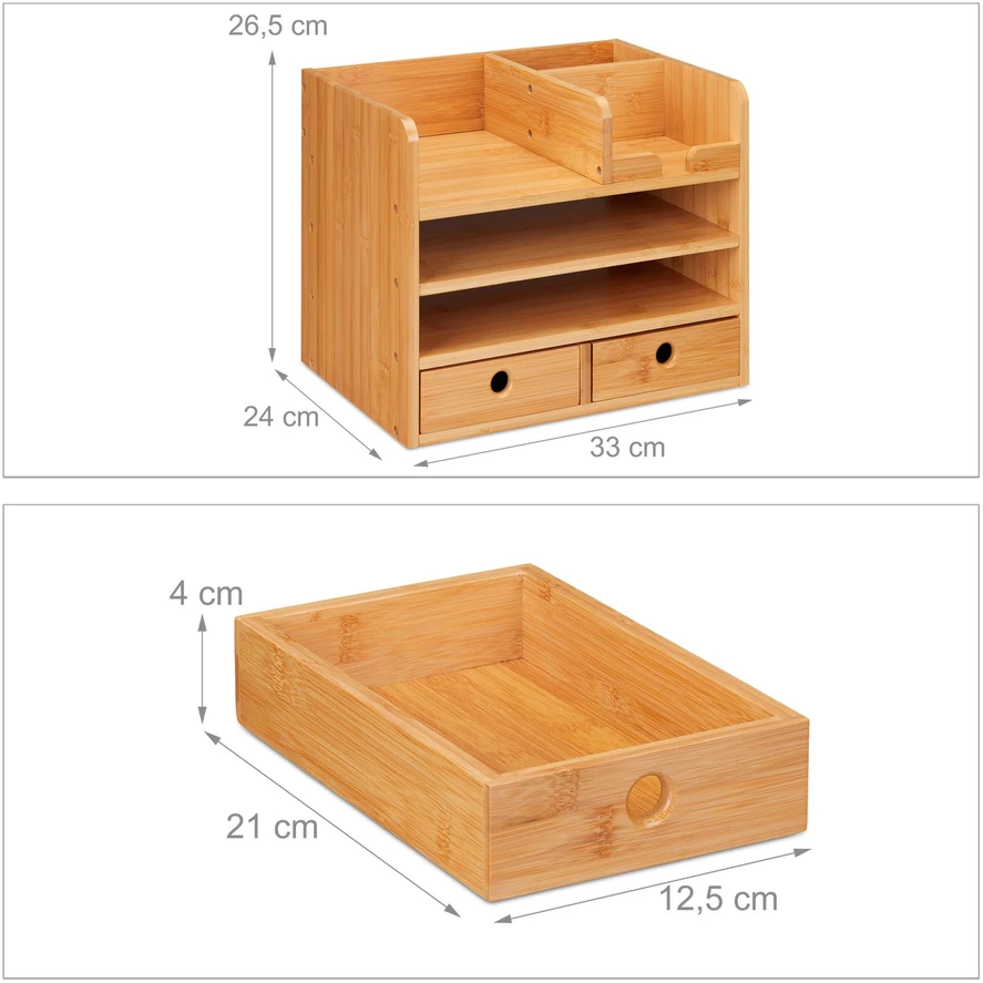 Relaxdays Stalo organizatorius, 26.5x33x24 cm, natūralios spalvos