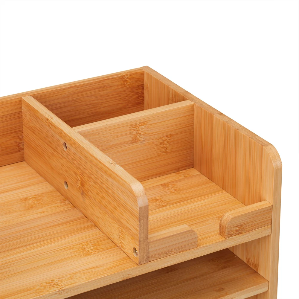 Relaxdays Stalo organizatorius, 26.5x33x24 cm, natūralios spalvos