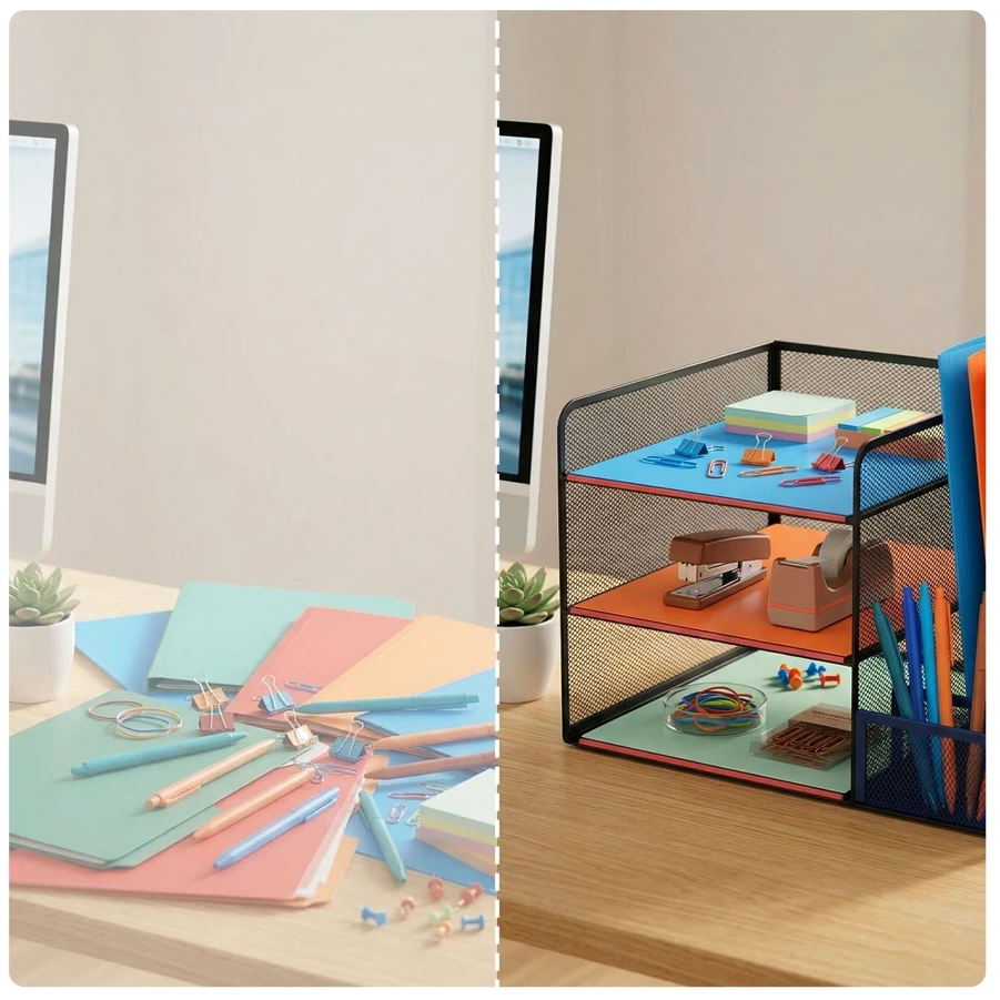 Relaxdays Metalinis stalo organizatorius, 5 skyriai