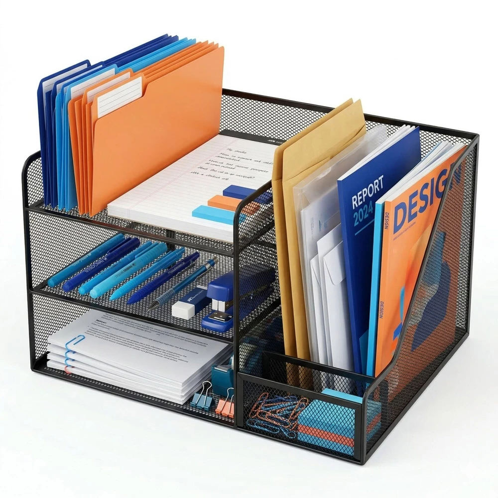 Relaxdays Metalinis stalo organizatorius, 5 skyriai