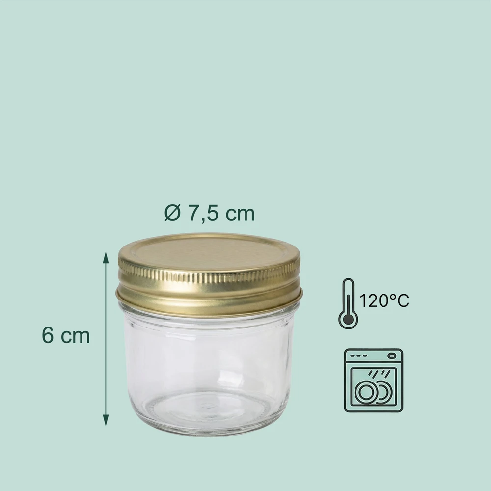 Relaxdays 120 ml užsukamų uogienių stiklainiukų rinkinys