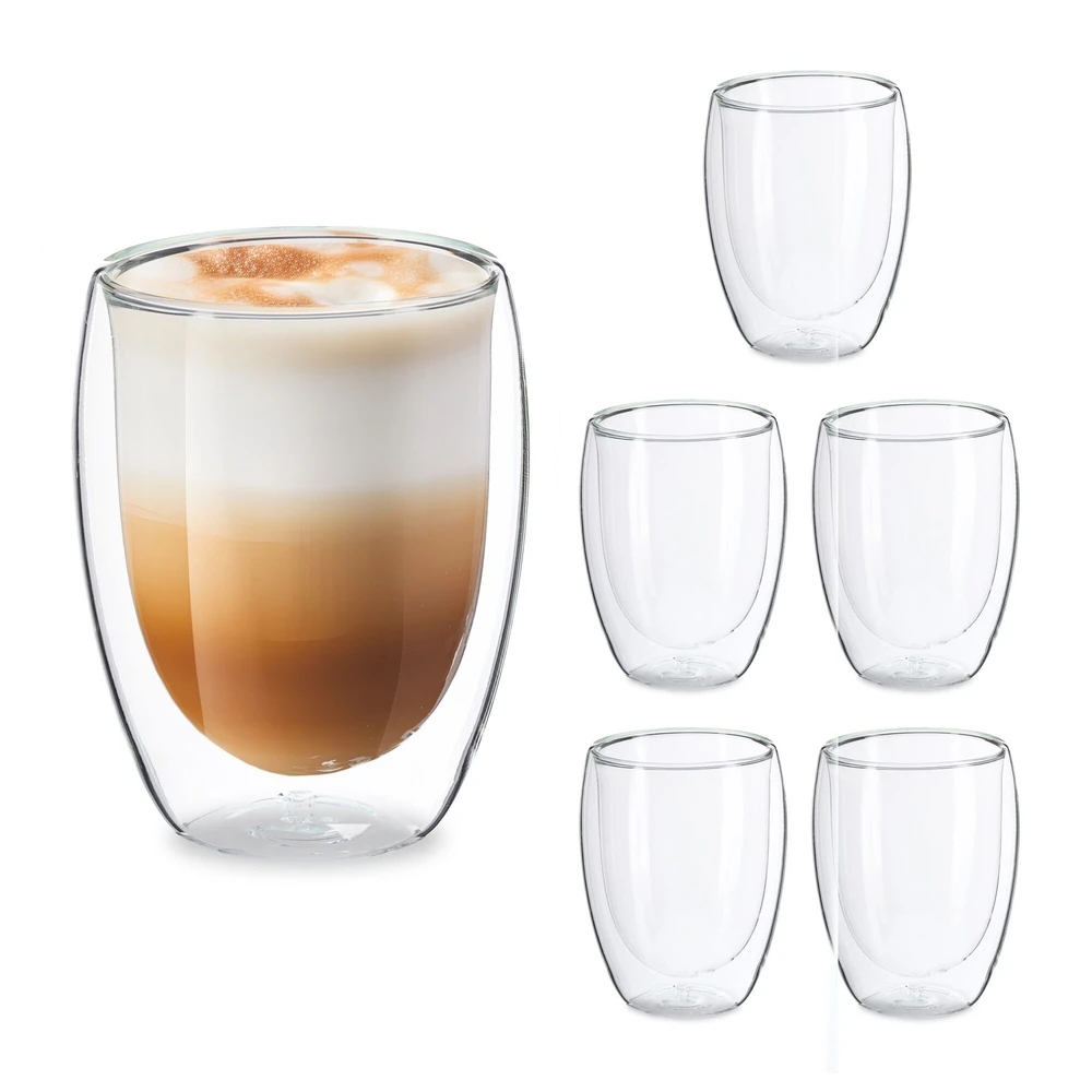Relaxdays Latte Macchiato stiklinės 350 ml