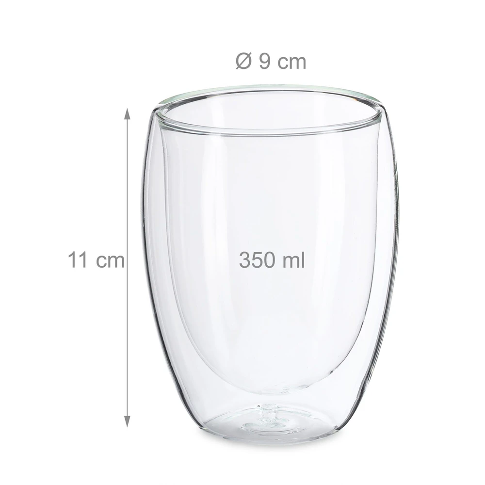 Relaxdays Latte Macchiato stiklinės 350 ml