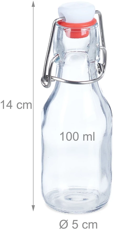 Relaxdays 24 buteliukų su užsegamu kamščiu rinkinys 100 ml