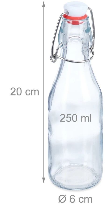 Relaxdays 24 svirtele uždaromų buteliukų rinkinys 250 ml