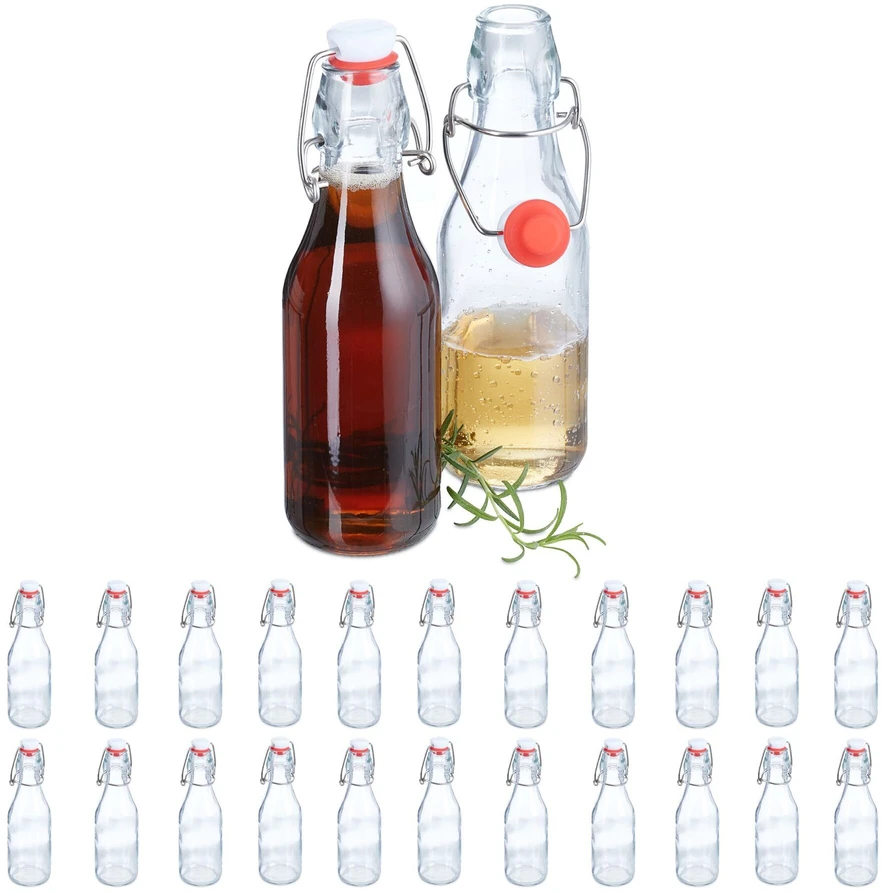 Relaxdays 24 svirtele uždaromų buteliukų rinkinys 250 ml
