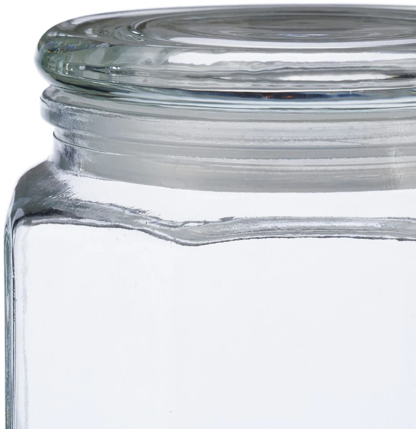 Relaxdays 6x 1,3 l stikliniai laikymo indai su dangteliais