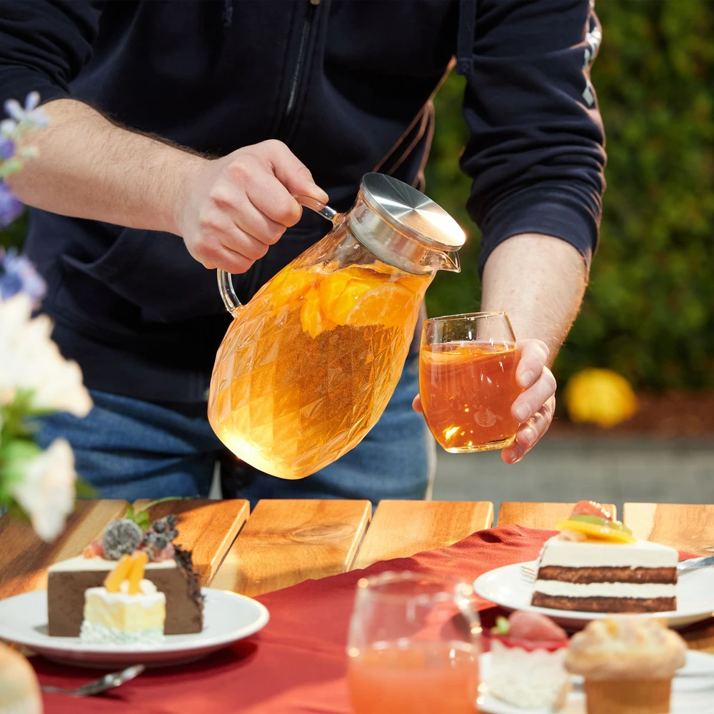 Relaxdays Stiklinis ąsotis su dangteliu 2 litrai