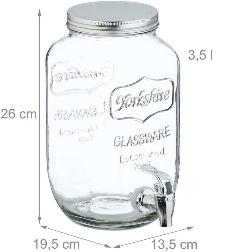 Gertuvė Relaxdays 2 stiklinių gėrimų dozatorių rinkinys 3,5 l