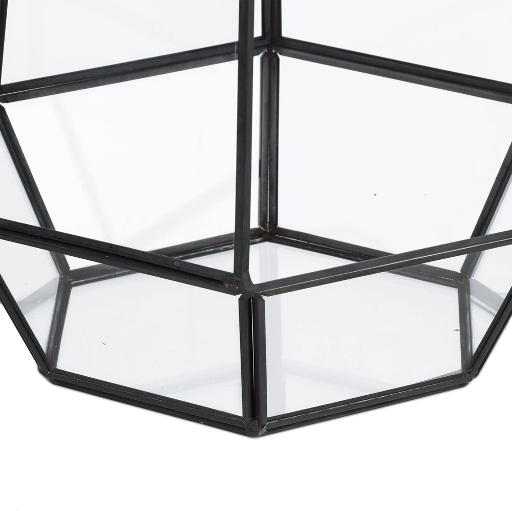 Relaxdays Geometrinis stiklinis terariumas 25 cm