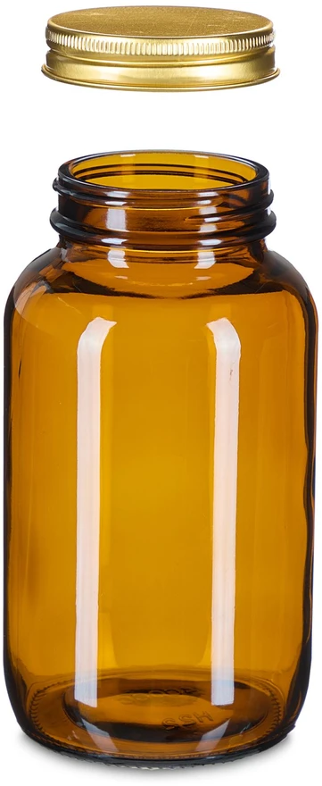 Relaxdays 4 gintarinio stiklo indelių rinkinys 400 ml