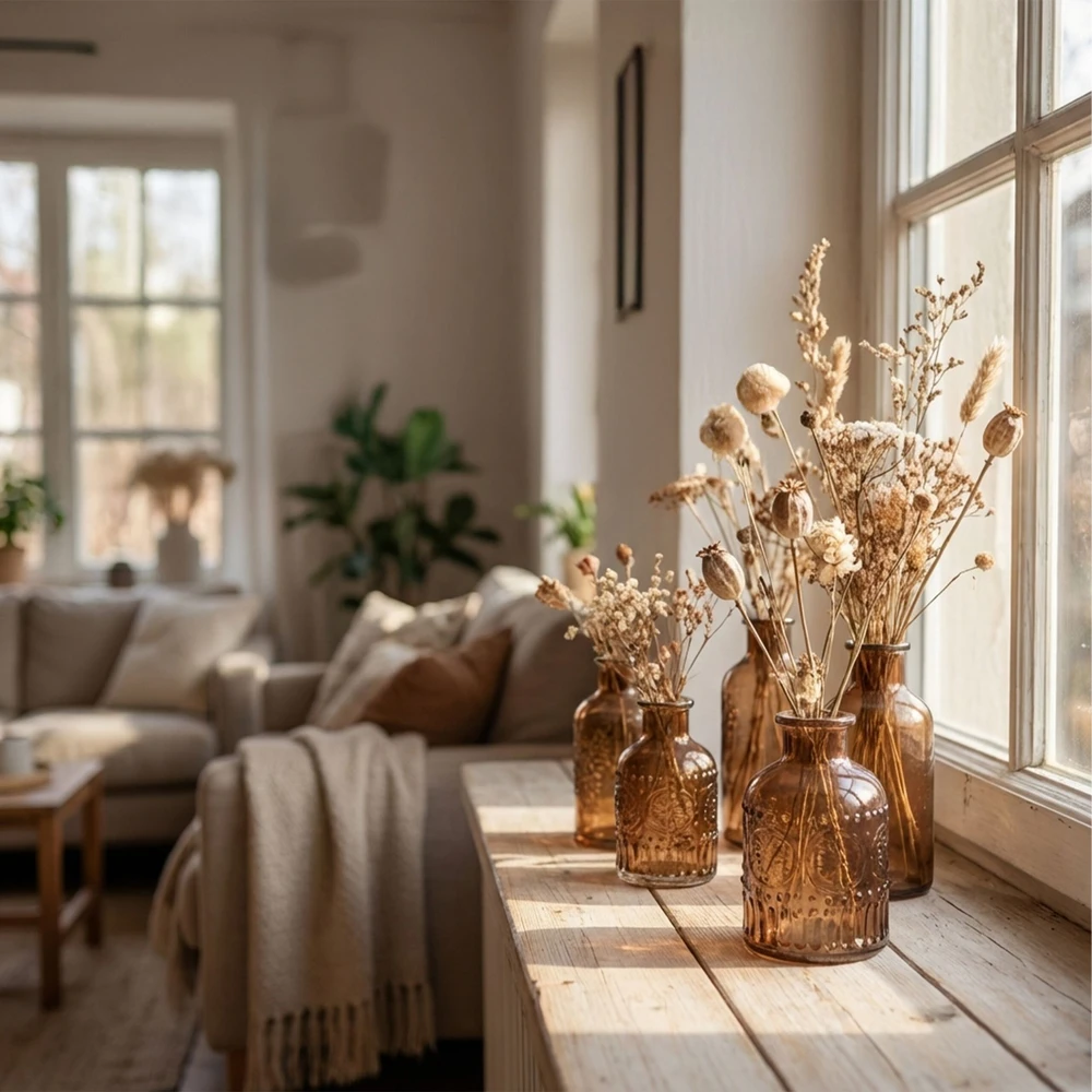 Relaxdays Stiklinių vazų rinkinys, 12 dalių rinkinys, skaidrus