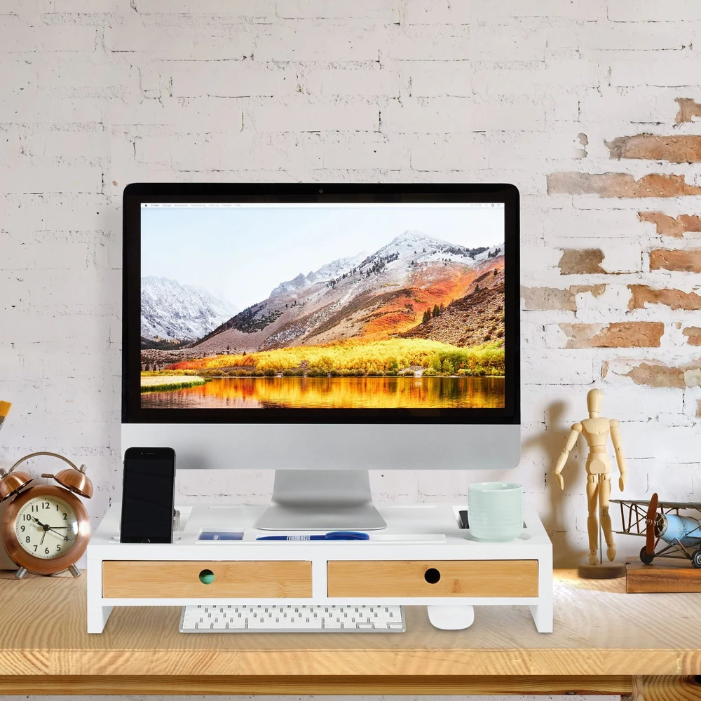 Laikiklis Relaxdays XL monitoriaus stovas su organizatoriumi