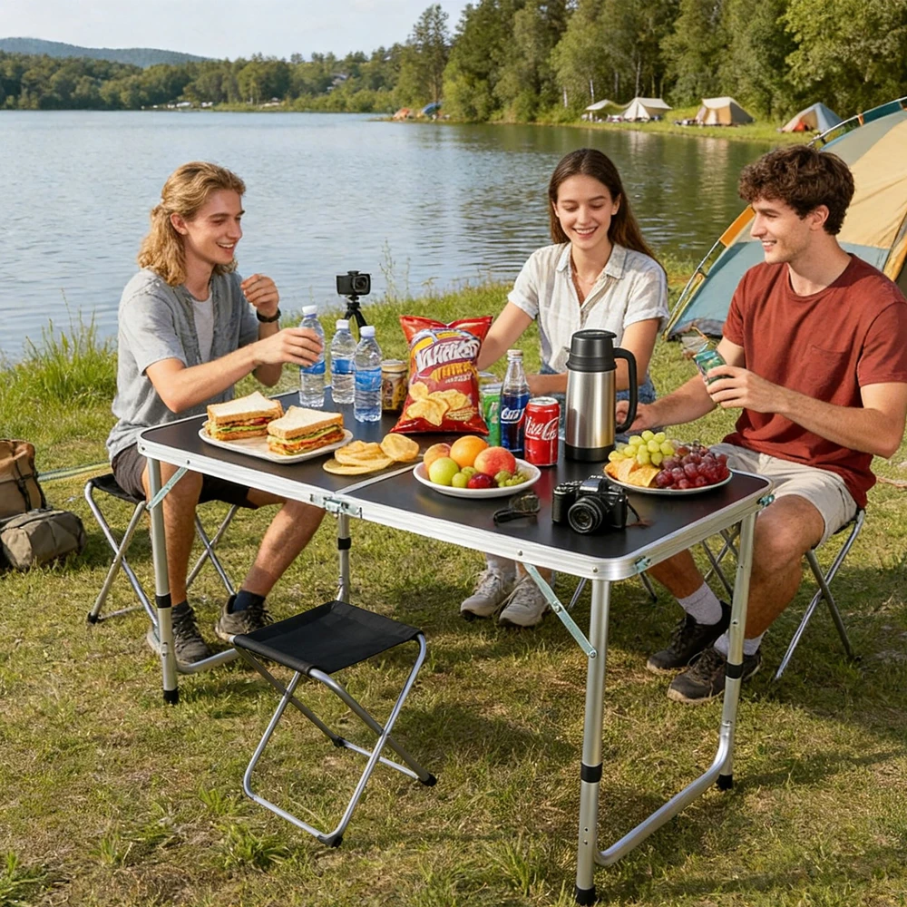 Relaxdays Stovyklavimo stalas ir 4 taburetės