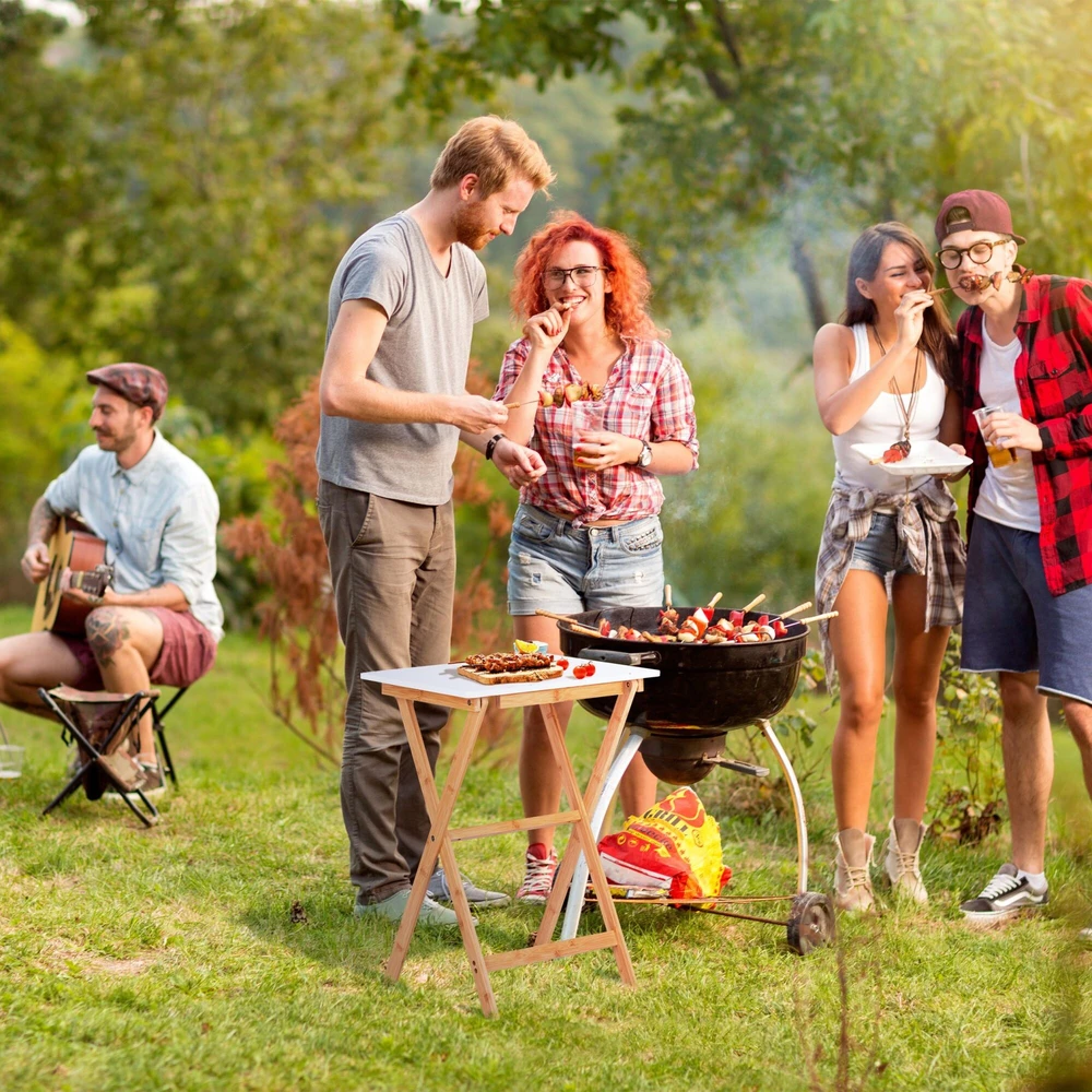 Relaxdays Sulankstomas stalas, 63x47.5x37 cm, baltas