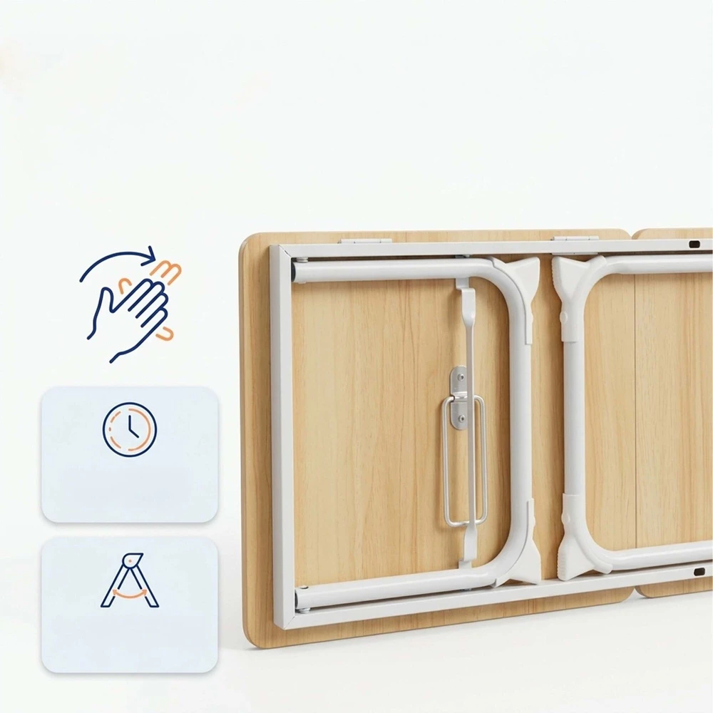 Relaxdays Sulankstomas staliukas nešiojamam kompiuteriui su medienos imitacijos paviršiumi