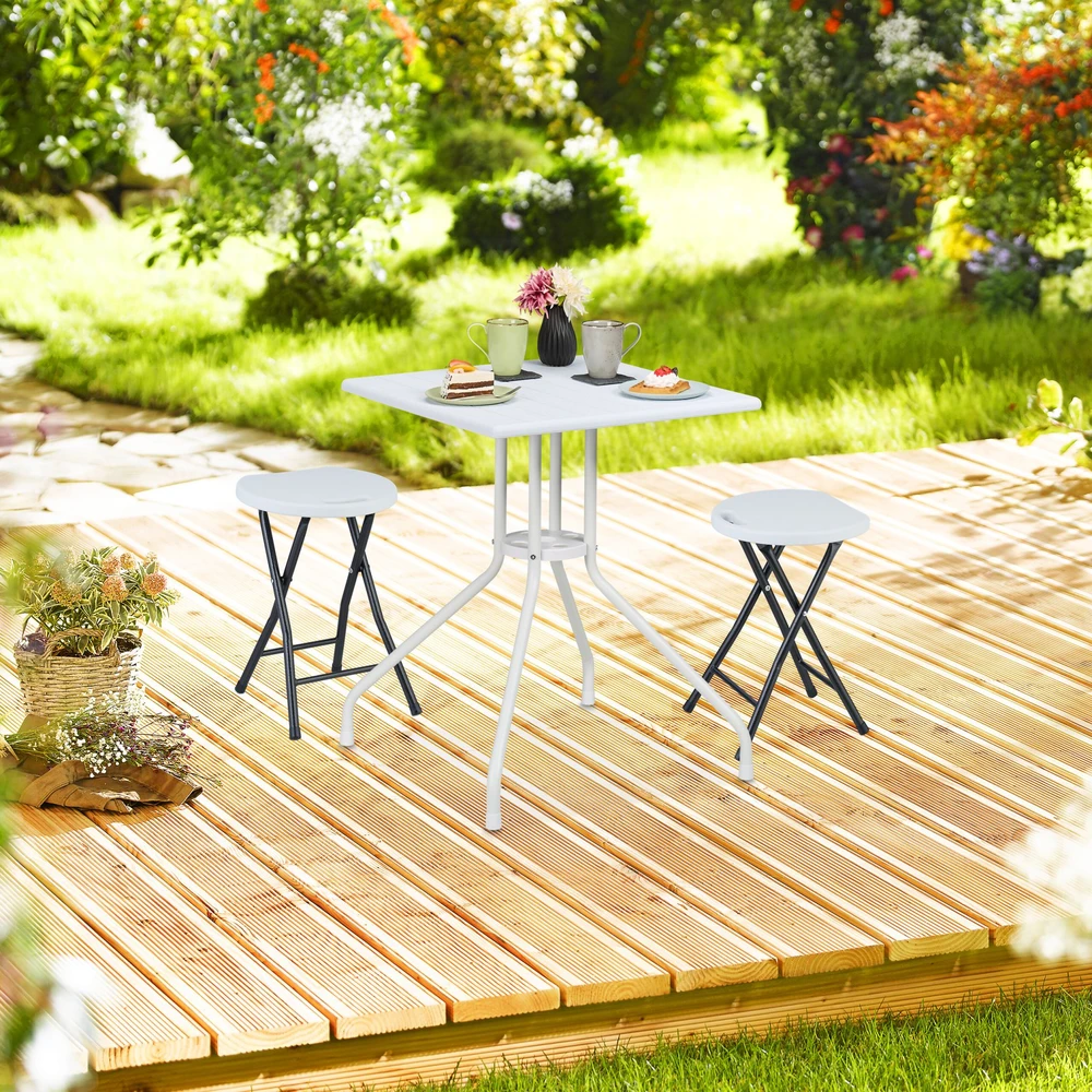 Relaxdays Sulankstomos balkono taburetės, 2 vnt. rinkinys