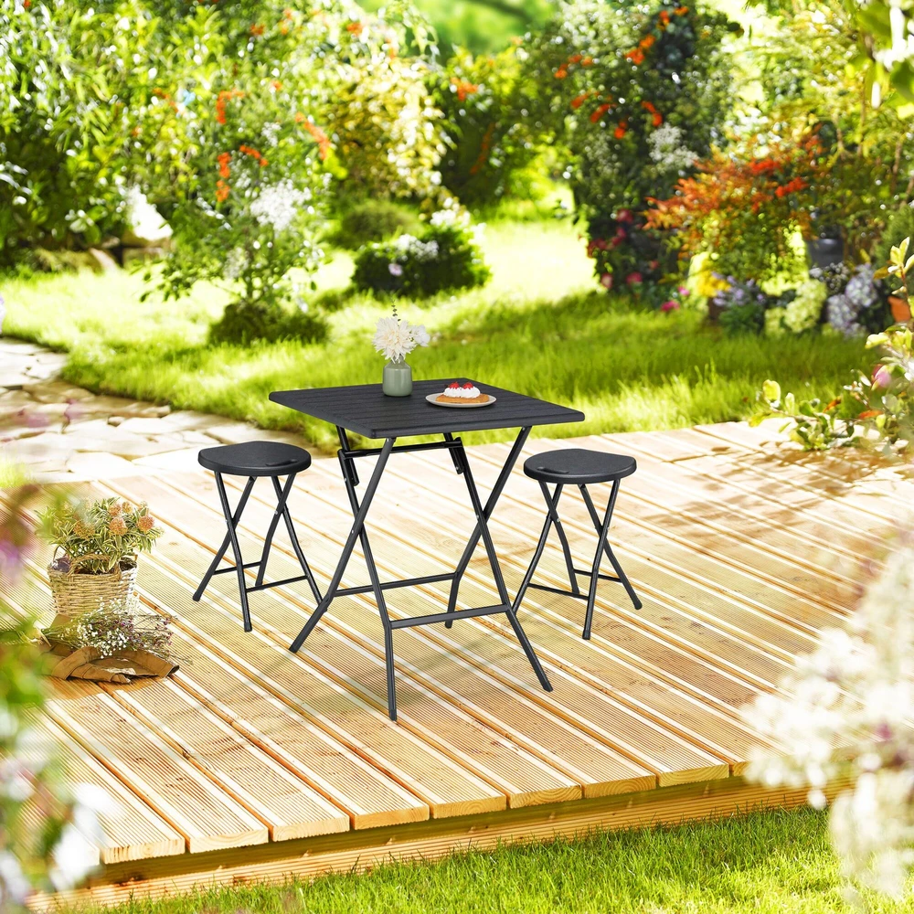 Relaxdays Sulankstomos balkono taburetės, 2 vnt. rinkinys