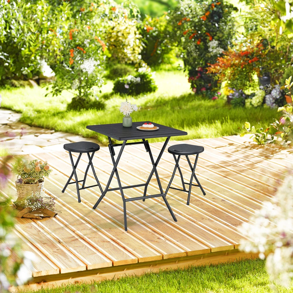 Relaxdays Sulankstomos balkono taburetės, 2 vnt. rinkinys