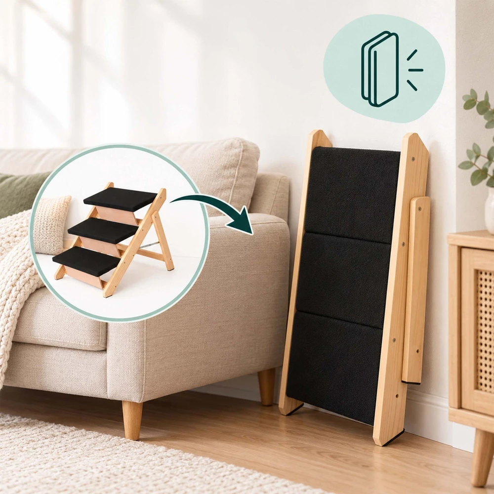 Relaxdays Sulankstomi šunų laipteliai 2 viename, laiptai ir rampa, lovai ir sofai