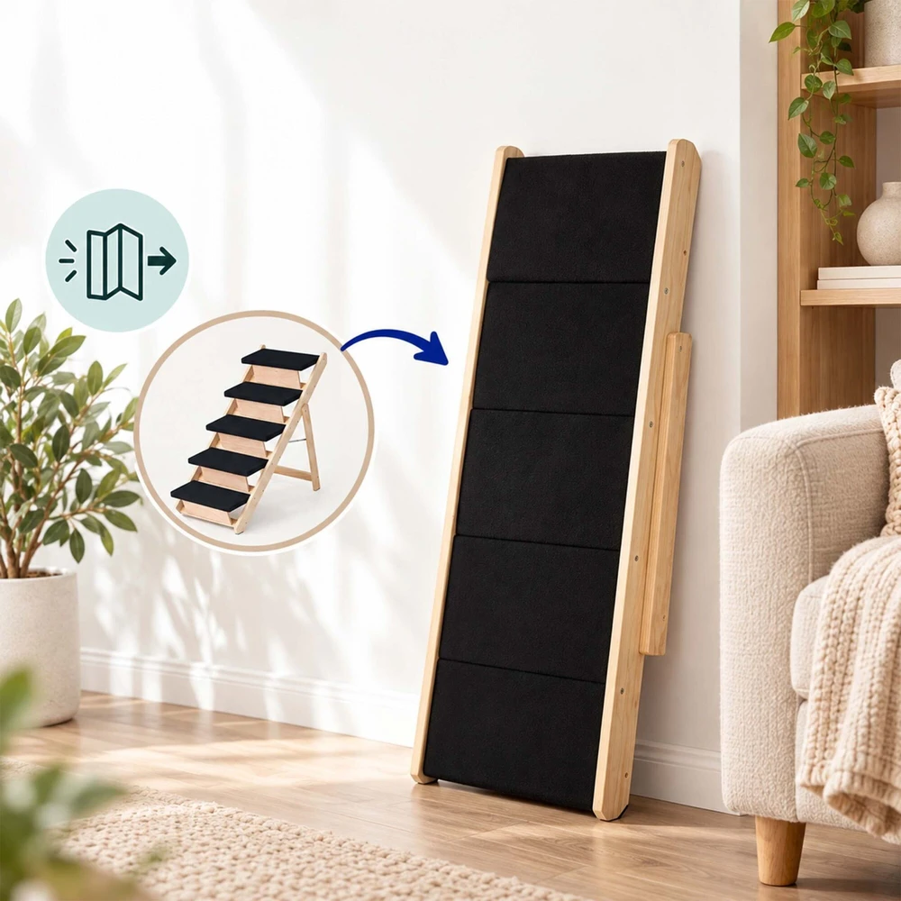 Relaxdays Sulankstomi šunų laipteliai 2 viename, laiptai ir rampa, lovai ir sofai