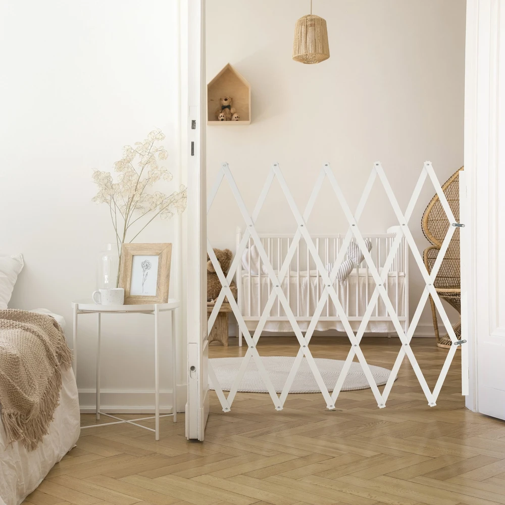Relaxdays Šunų užtvara, 17x130x87.5 cm, balta