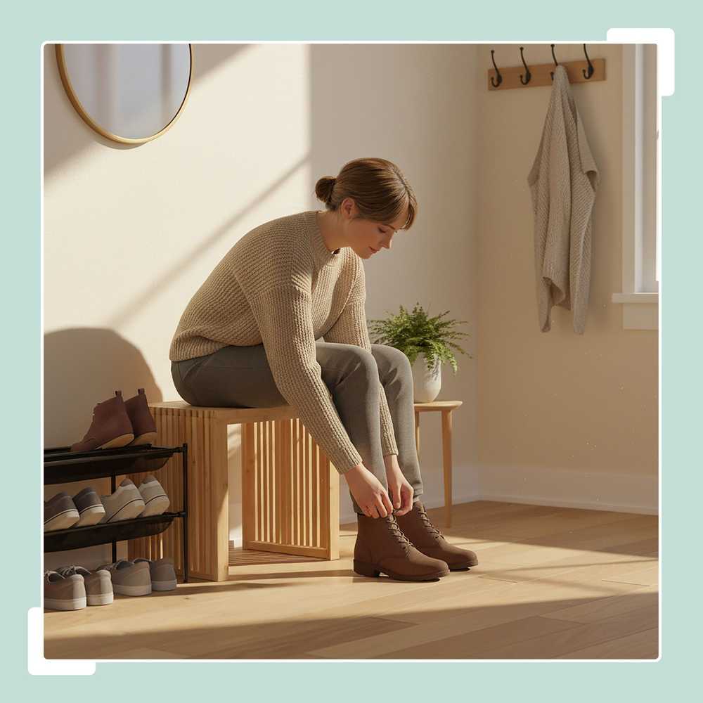 Relaxdays Minimalistinis bambukinis suoliukas