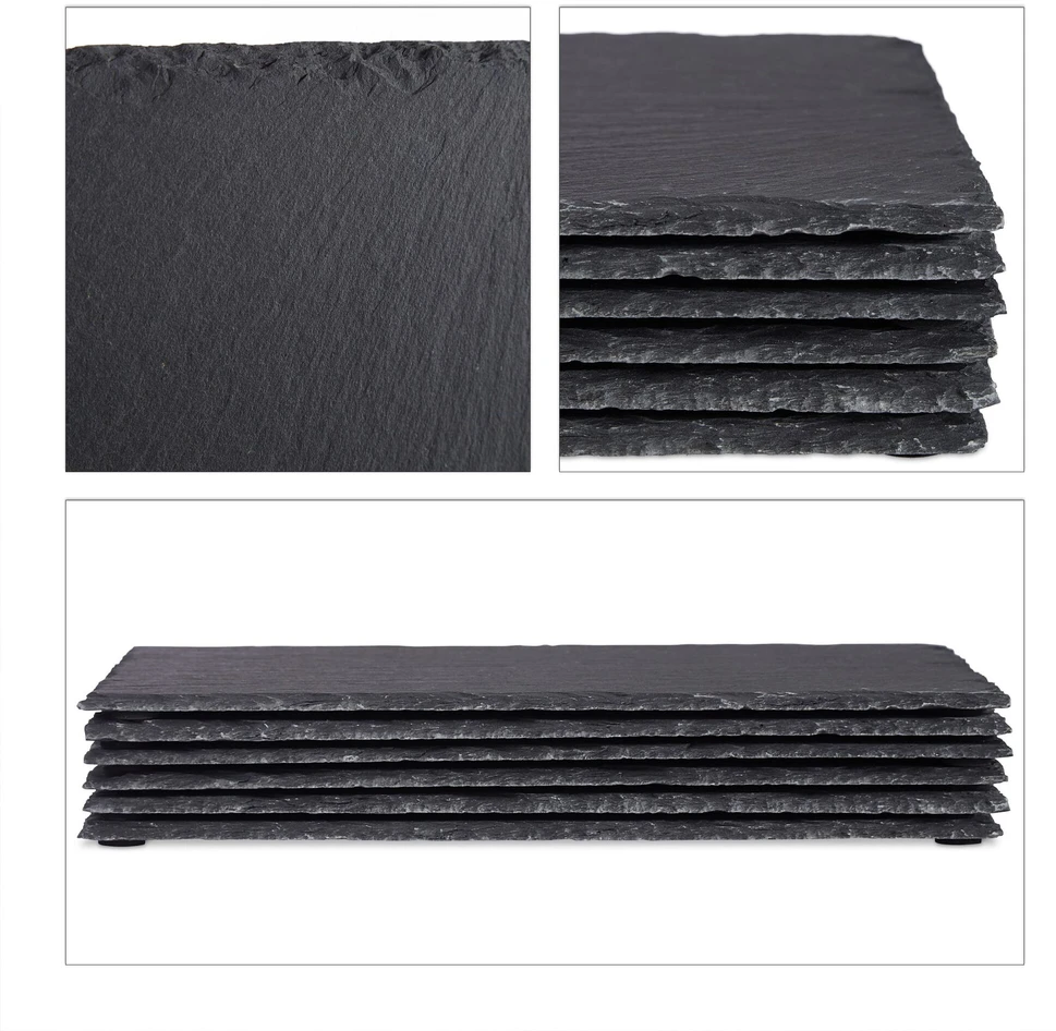 Relaxdays Šiferio plytelė 30x20 cm, 6 vnt. rinkinys