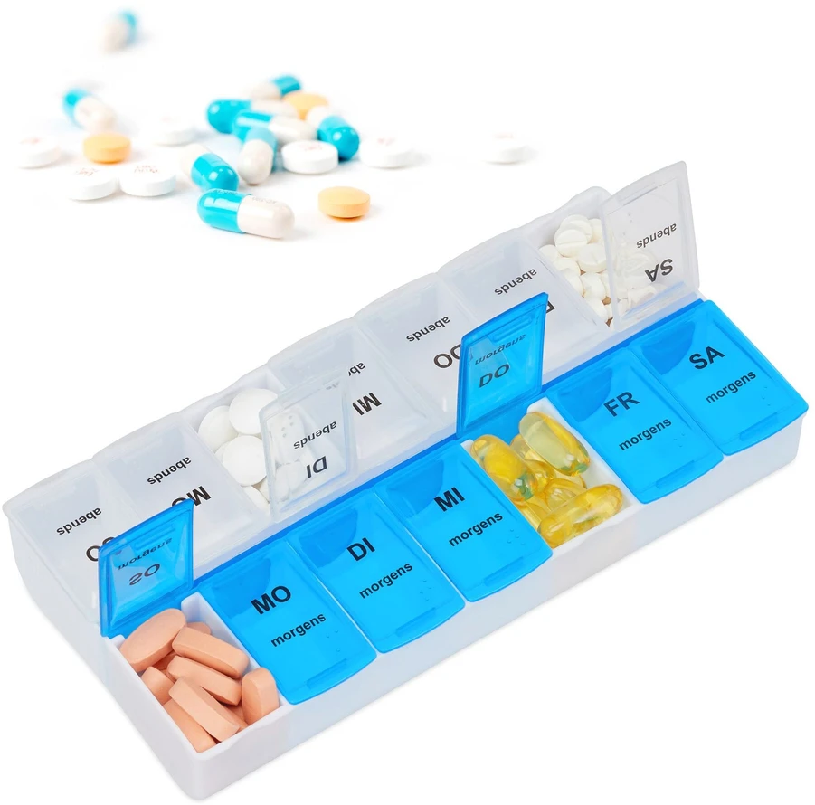 Relaxdays 7 dienų tablečių dėžutė su 2 skyriais