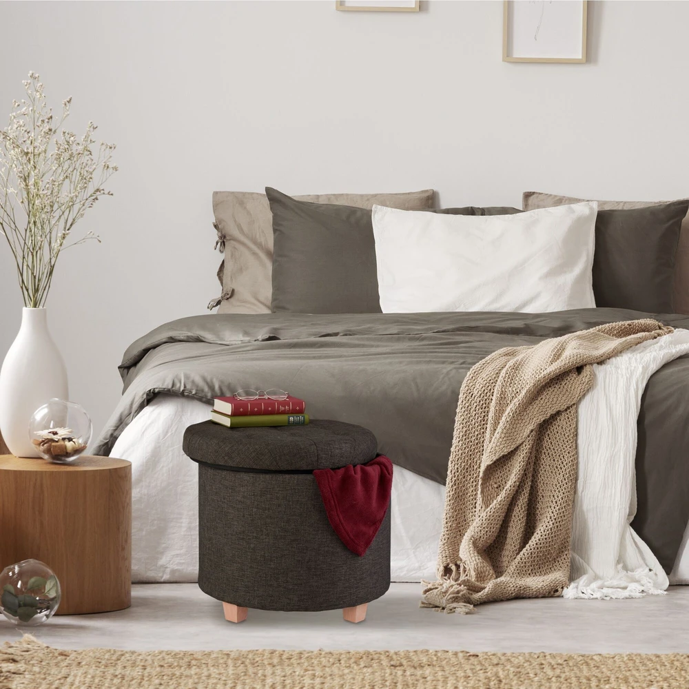 Relaxdays Apvali taburetė su laikymo vieta