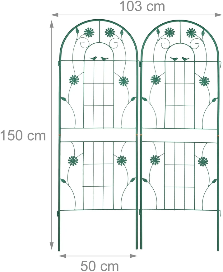 Relaxdays Šviesiai žalias 2 vnt. treliažo rinkinys 150 cm