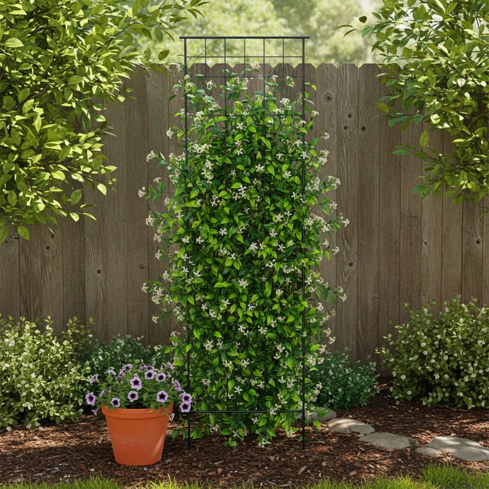 Relaxdays Trellis komplektas 193x58x1 cm Juodas plienas
