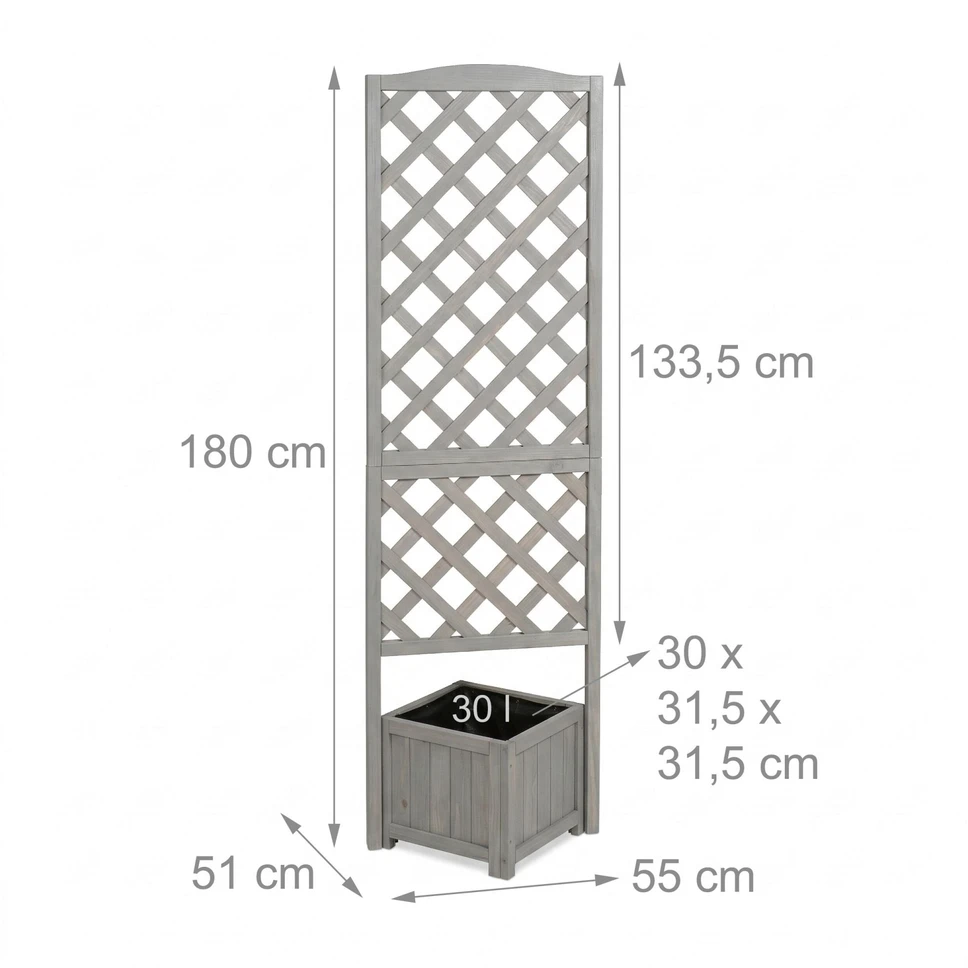 Relaxdays Gėlių dėžė su grotelėmis 180 cm
