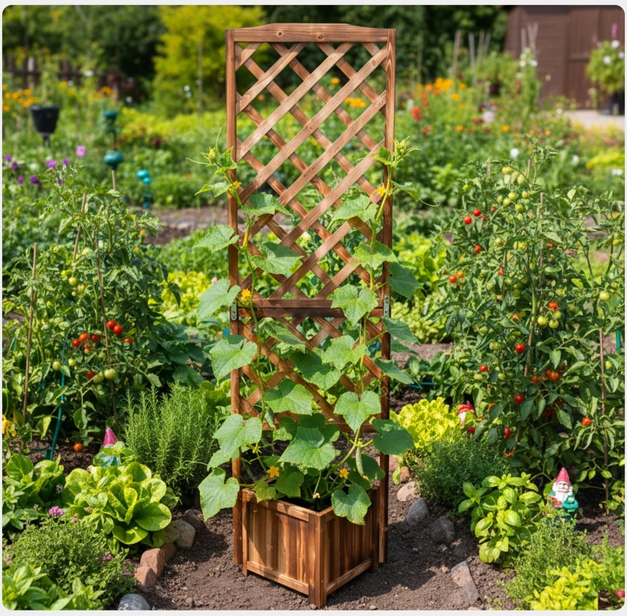 Relaxdays Gėlių dėžė su grotelėmis 180 cm