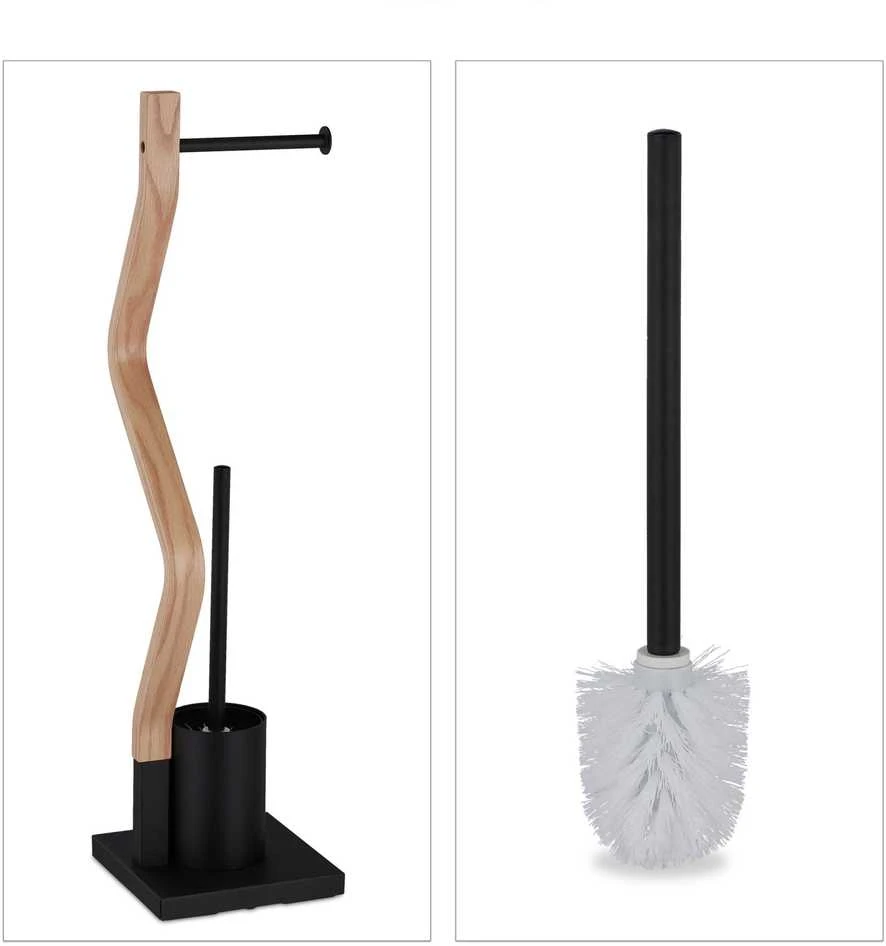 Relaxdays WC rinkinys su medžio imitacija ir plienu