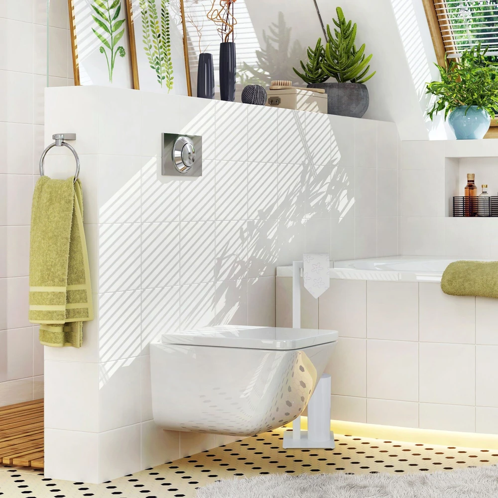 Relaxdays Baltas WC aksesuarų rinkinys