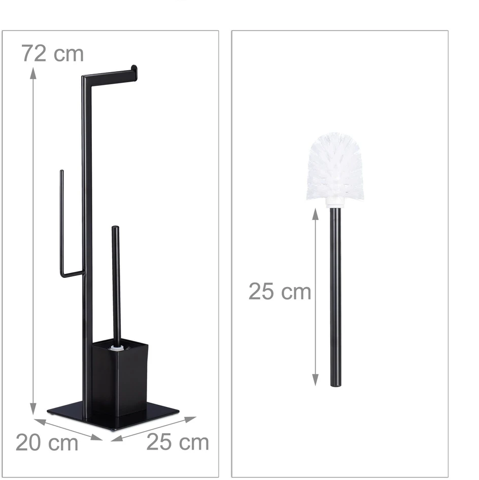 Relaxdays Handy WC rinkinys matinės juodos spalvos