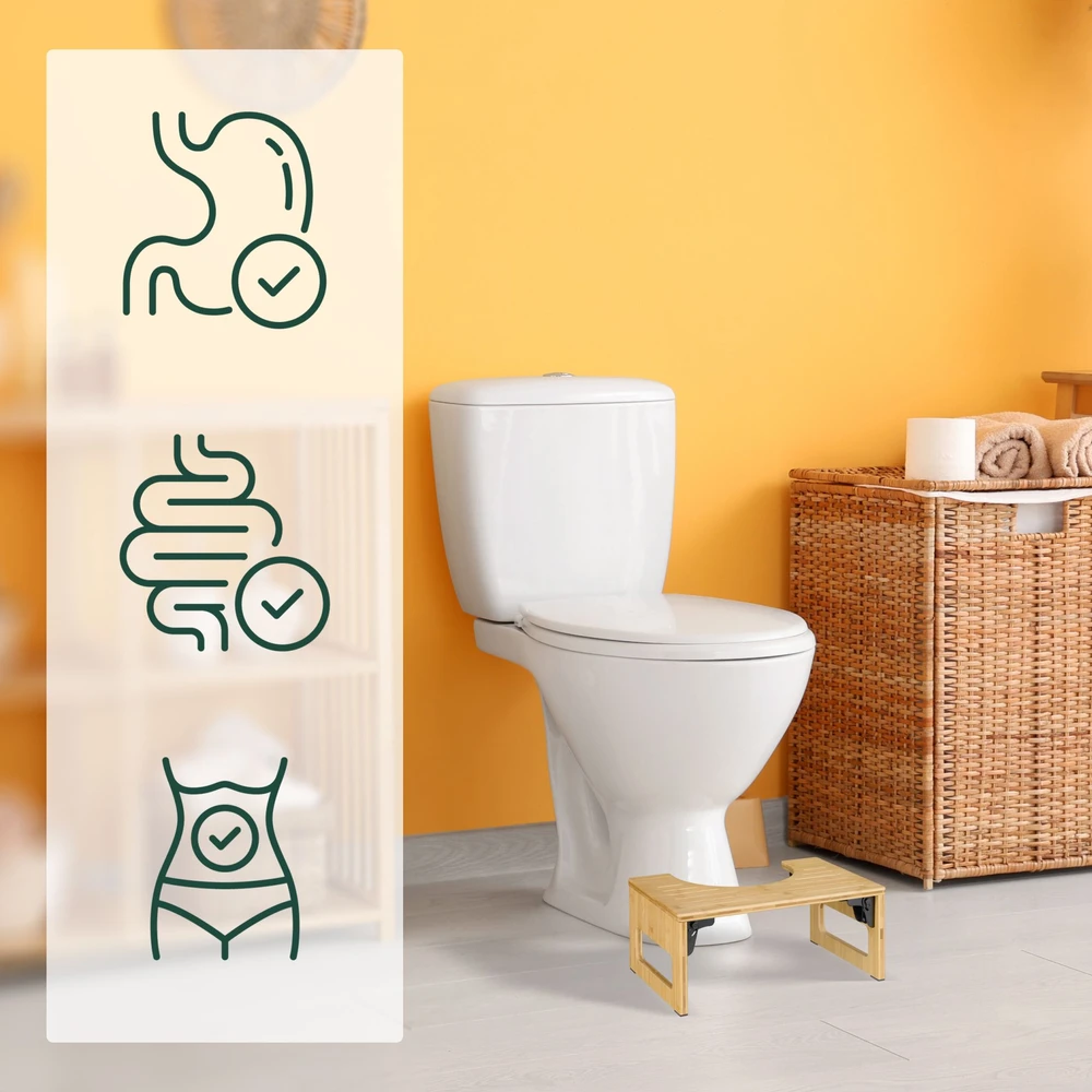 Relaxdays Sulankstoma bambukinė tualeto kėdutė